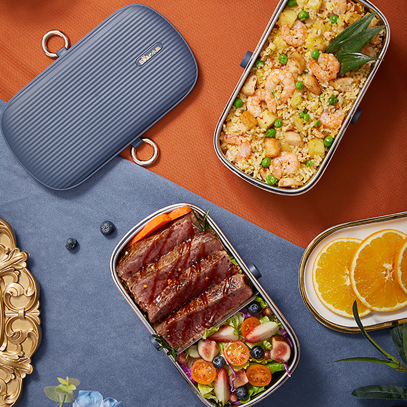 Portable Electric Plug-in Thermal Detachable Partition Bento Lunch Box Meal Food