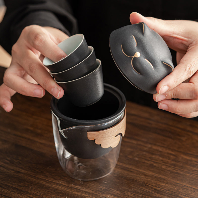Quick Guest Cup Travel Pack Portable Outdoor Kung Fu Tea Pot Set