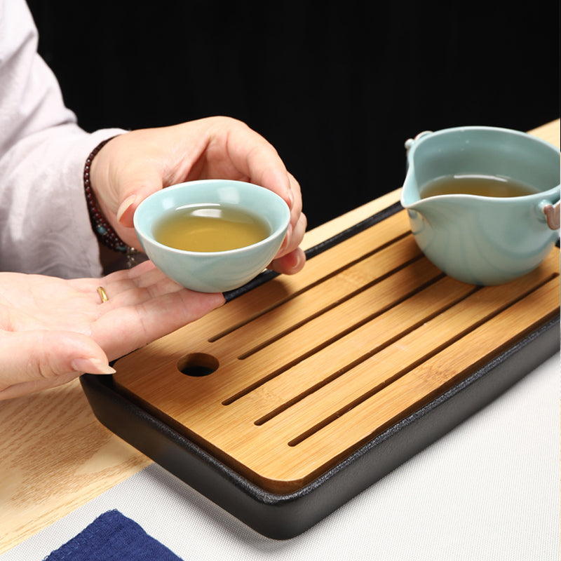 Portable Travel Bag Ceramic Kung Fu Tea Pot Set Outdoor Teapot Cup