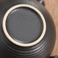 Traditional Chinese  Black Pottery Portable Teapot Set Tea Cup Holder Board