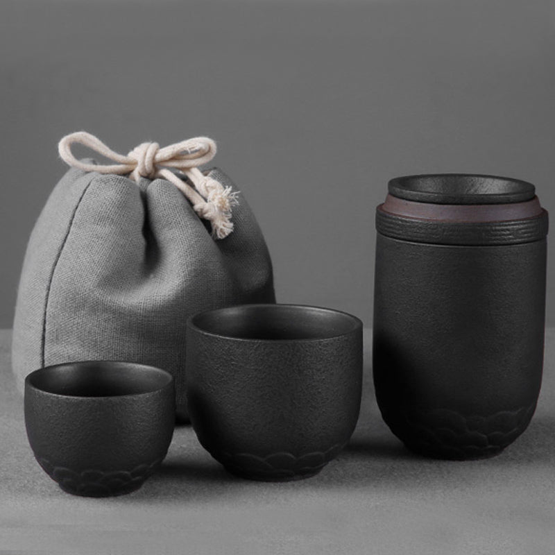 Japanese-style Outdoor Teacup Portable Cloth Bag Travel Teapot Set BPA-Free