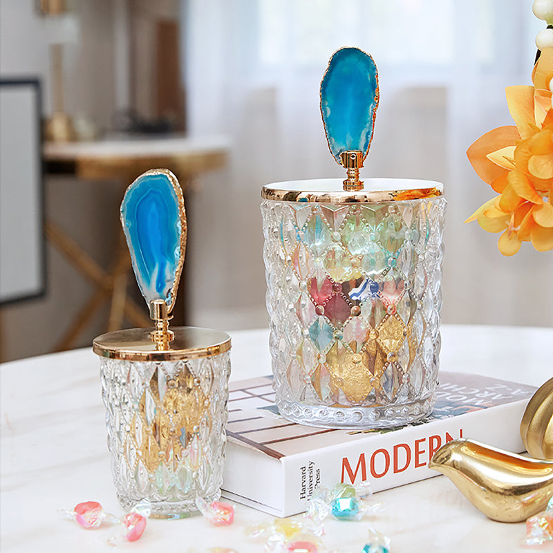 Multi-purpose Agate Storage Glass Creative Light Luxury Candy Decoration Jar