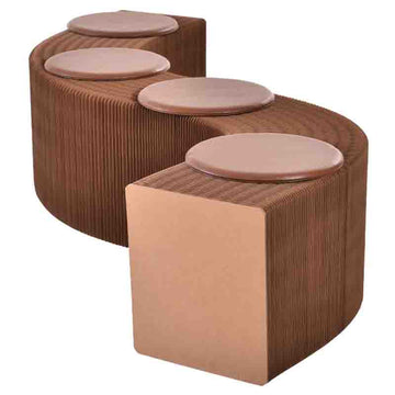 Foldable Paper Stool Telescopic Sofa Folding Long Paper Board Furniture Leather
