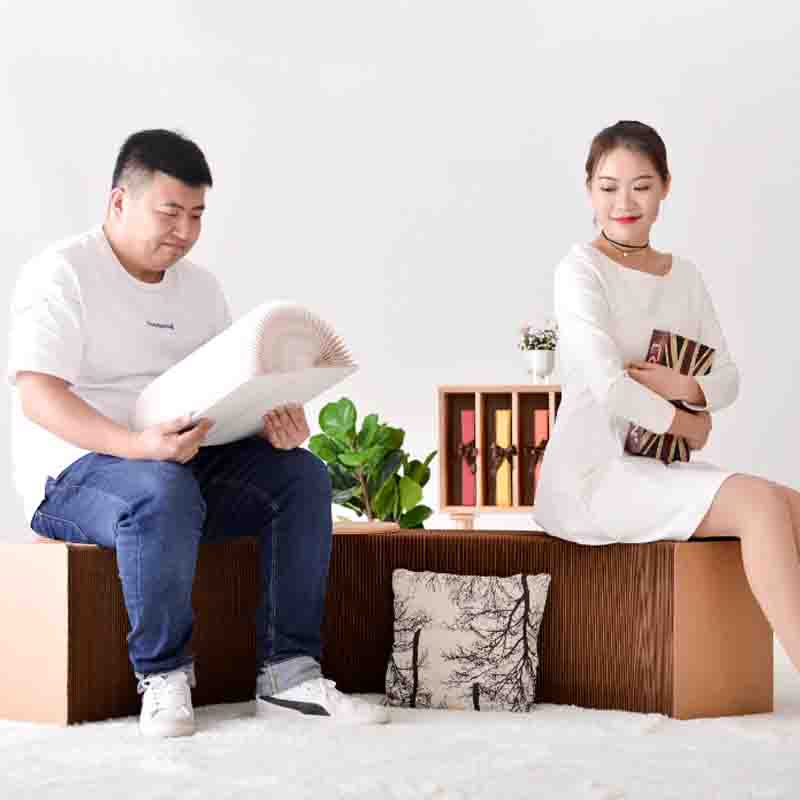 Foldable Paper Stool Telescopic Sofa Folding Long Paper Board Furniture Leather