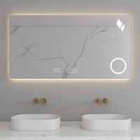 Smart Bathroom Mirror Toilet Wall Hanging LED Magnifying Glass Light Anti-fog