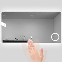Smart Bathroom Mirror Toilet Wall Hanging LED Magnifying Glass Light Anti-fog