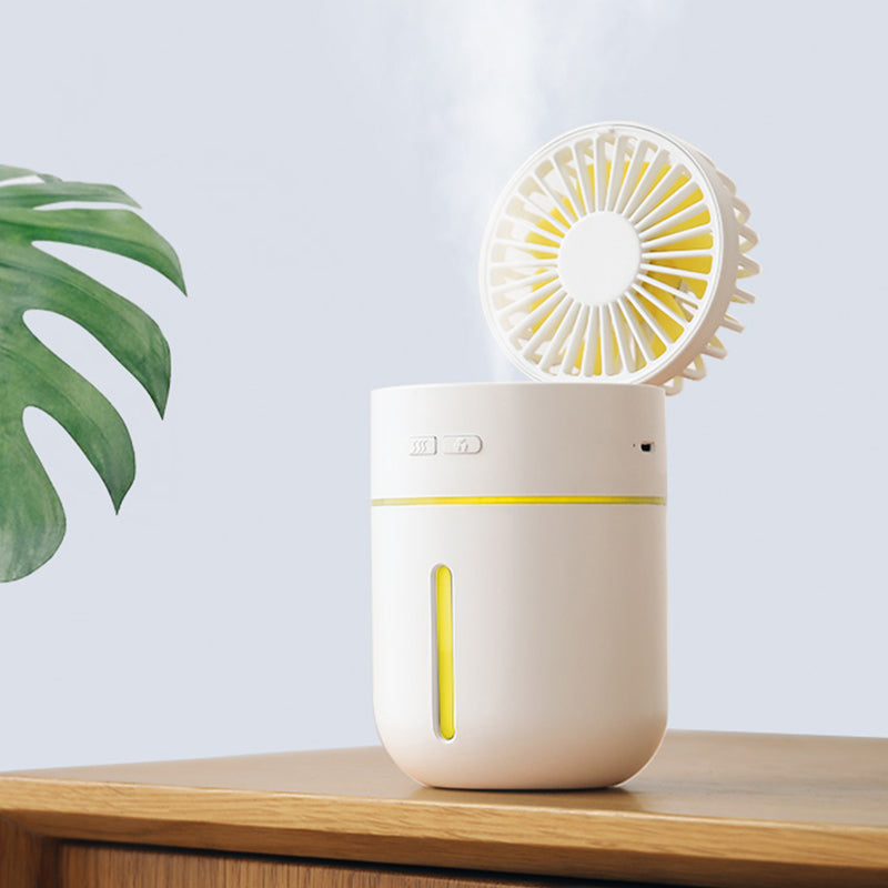 2-in-1 Portable Mini Cooling Fan Humidifier Spray Air Cooler USB Rechargeable