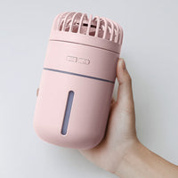 2-in-1 Portable Mini Cooling Fan Humidifier Spray Air Cooler USB Rechargeable