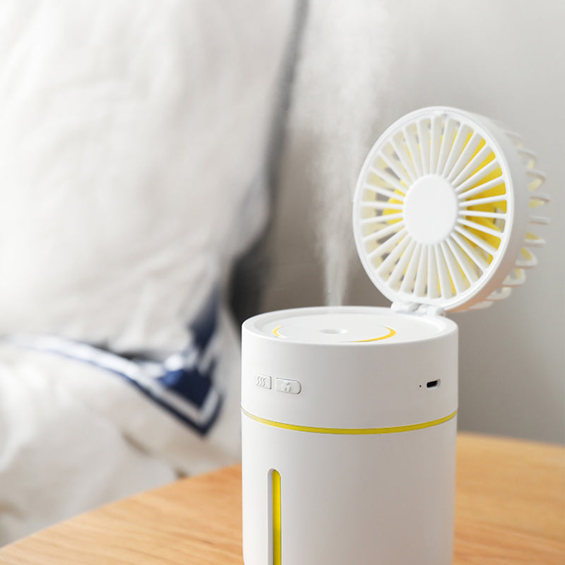 2-in-1 Portable Mini Cooling Fan Humidifier Spray Air Cooler USB Rechargeable