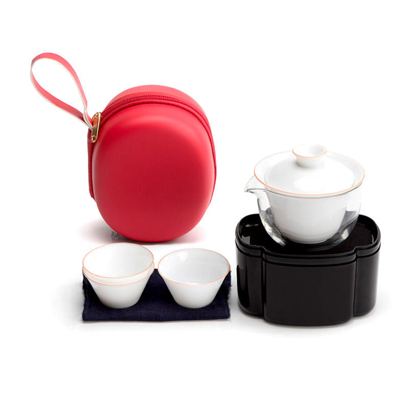Magic Box Quick Guest Ceramic Cup Pot Travel Portable Bag Kung Fu Tea Set