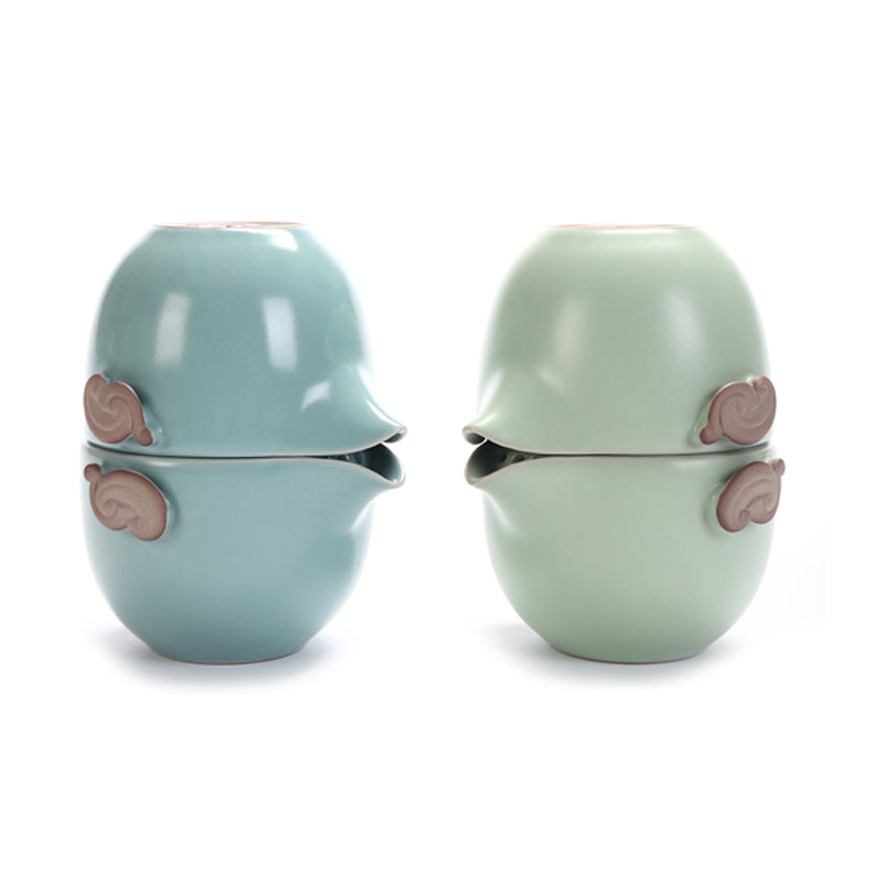 Portable Travel Bag Ceramic Kung Fu Tea Pot Set Outdoor Teapot Cup