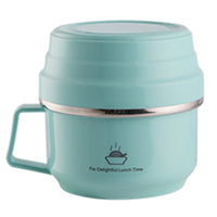 Stainless Steel Insulated Round Anti-scald Bento Lunch Box Snack Cup Portable