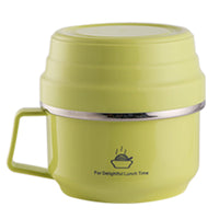 Stainless Steel Insulated Round Anti-scald Bento Lunch Box Snack Cup Portable