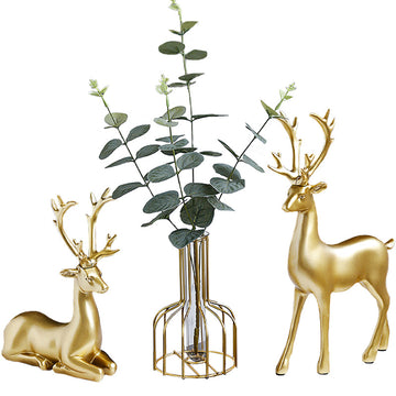 Lucky Deer Ornaments High-end  Sculptures Figurines Vase Living Room Office Desk