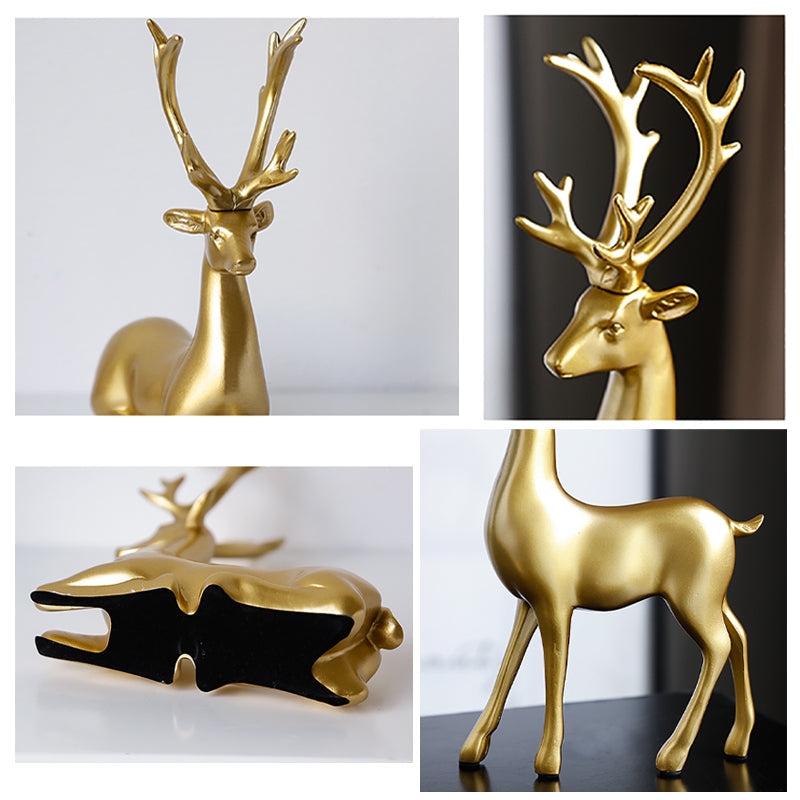 Lucky Deer Ornaments High-end  Sculptures Figurines Vase Living Room Office Desk