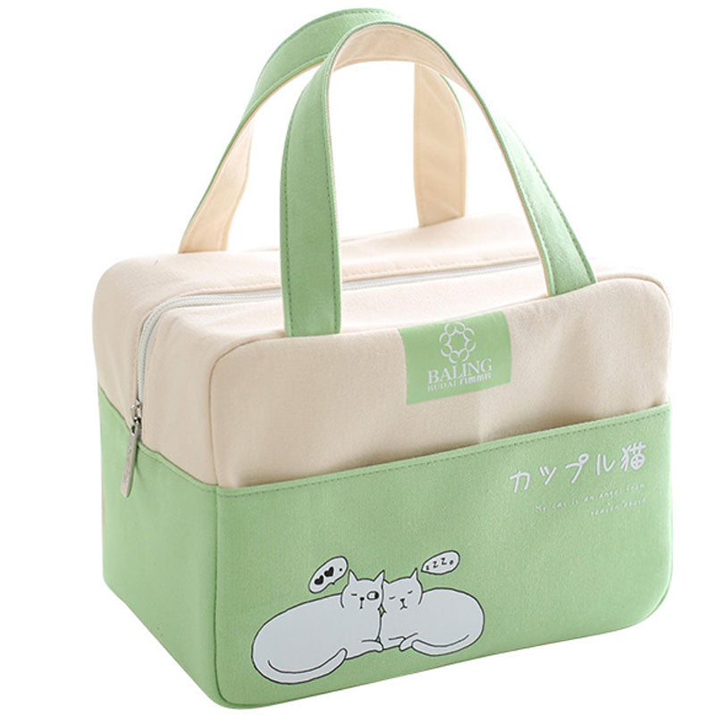 Canvas Cloth Insulated Lunch Bag Aluminum Film Lightweight Large Capacity BALING