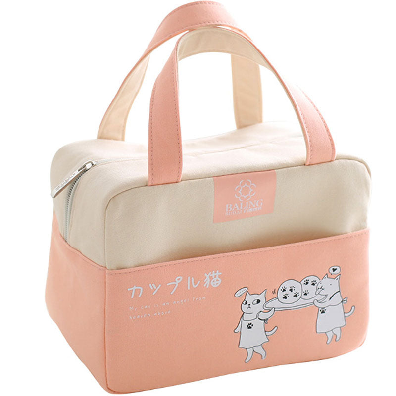 Canvas Cloth Insulated Lunch Bag Aluminum Film Lightweight Large Capacity BALING