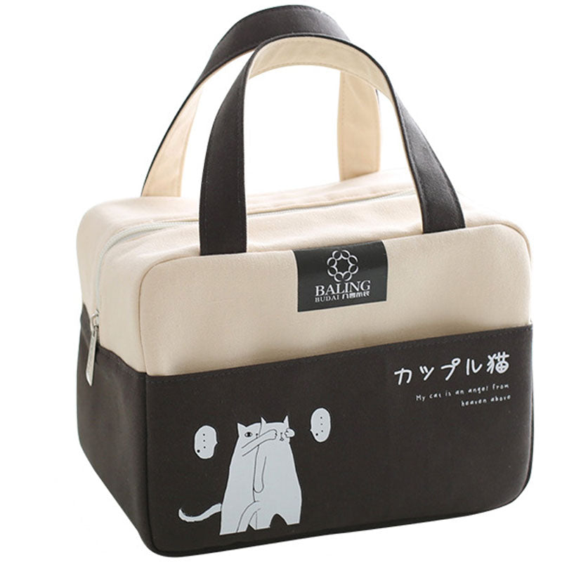 Canvas Cloth Insulated Lunch Bag Aluminum Film Lightweight Large Capacity BALING