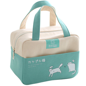 Canvas Cloth Insulated Lunch Bag Aluminum Film Lightweight Large Capacity BALING
