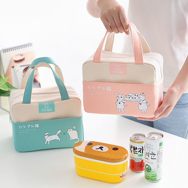 Canvas Cloth Insulated Lunch Bag Aluminum Film Lightweight Large Capacity BALING