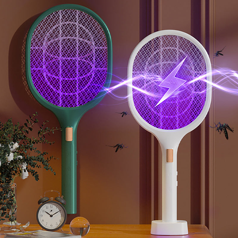 Electric Fly Bug Swatter Lamp Rechargeable Mosquito Zapper Racket Safety Mesh