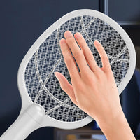 Electric Fly Bug Swatter Lamp Rechargeable Mosquito Zapper Racket Safety Mesh