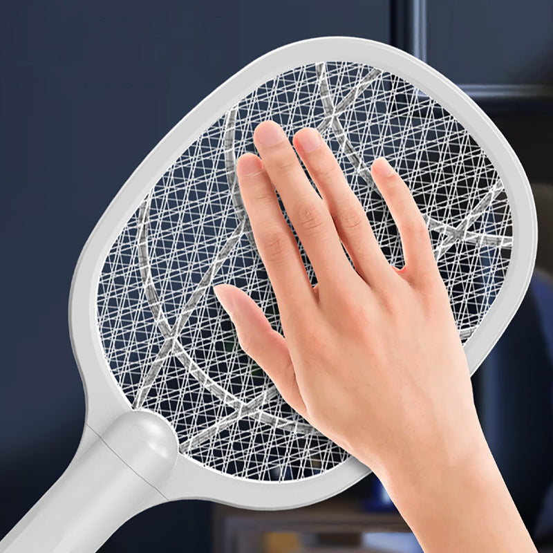 Electric Fly Bug Swatter Lamp Rechargeable Mosquito Zapper Racket Safety Mesh