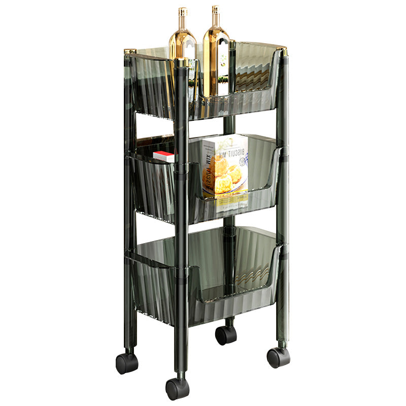 Bathroom Shelf floor-to-ceiling Multi-layer Movable Trolley Storage Rack