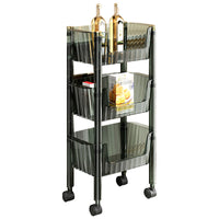 Bathroom Shelf floor-to-ceiling Multi-layer Movable Trolley Storage Rack