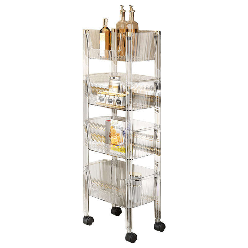 Bathroom Shelf floor-to-ceiling Multi-layer Movable Trolley Storage Rack