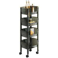 Bathroom Shelf floor-to-ceiling Multi-layer Movable Trolley Storage Rack