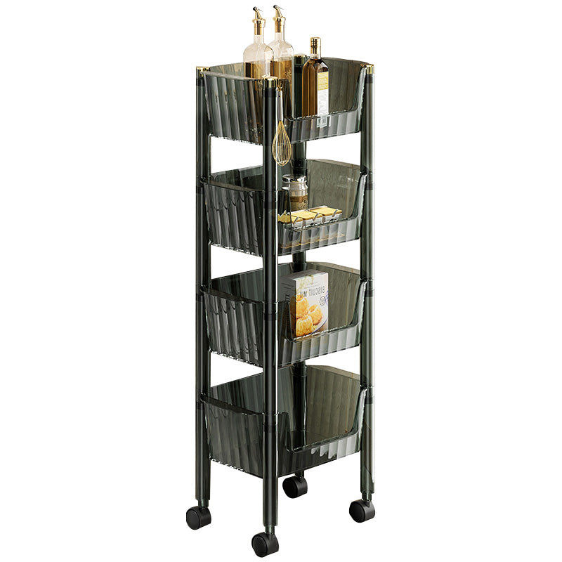 Bathroom Shelf floor-to-ceiling Multi-layer Movable Trolley Storage Rack