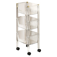 Bathroom Shelf floor-to-ceiling Multi-layer Movable Trolley Storage Rack