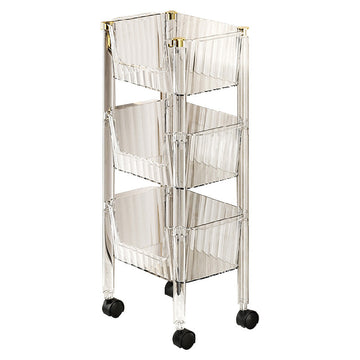 Bathroom Shelf floor-to-ceiling Multi-layer Movable Trolley Storage Rack