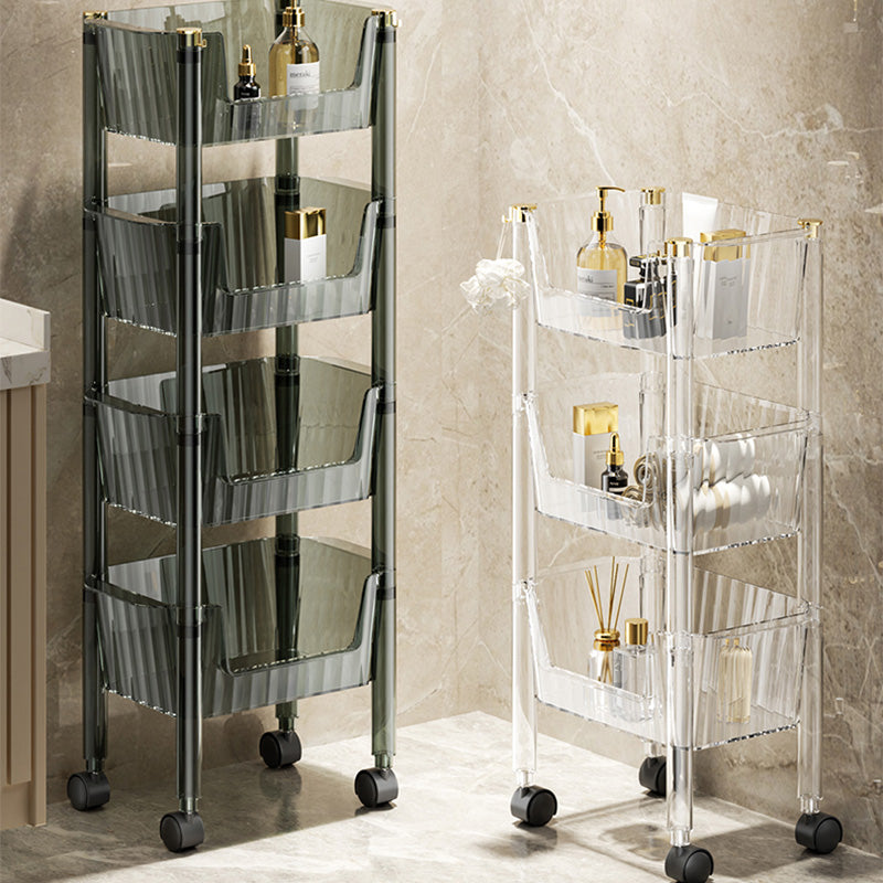 Bathroom Shelf floor-to-ceiling Multi-layer Movable Trolley Storage Rack