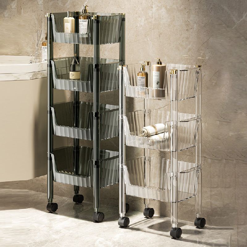 Bathroom Shelf floor-to-ceiling Multi-layer Movable Trolley Storage Rack