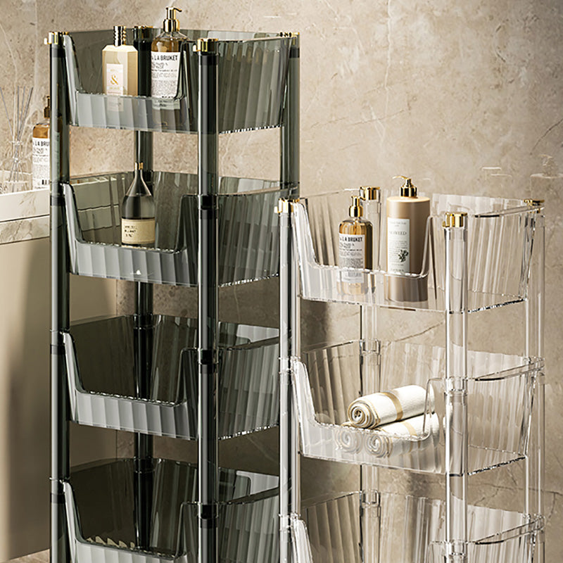 Bathroom Shelf floor-to-ceiling Multi-layer Movable Trolley Storage Rack