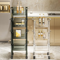 Bathroom Shelf floor-to-ceiling Multi-layer Movable Trolley Storage Rack