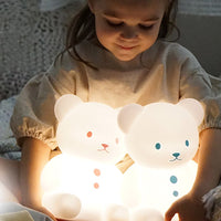 Japanese Non-toxic Sleeping Light Up Silicone Bear Night Lamp Baby Bedside Hashy