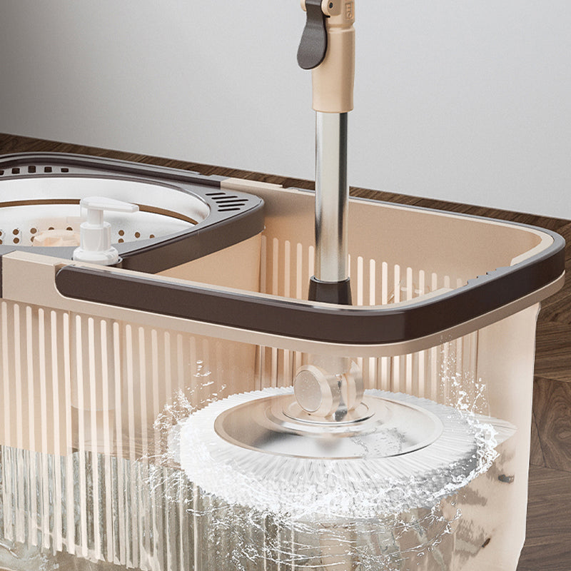 Double Bucket Rotating Spin Mop Set Stainless Steel Bucket Microfiber Mop