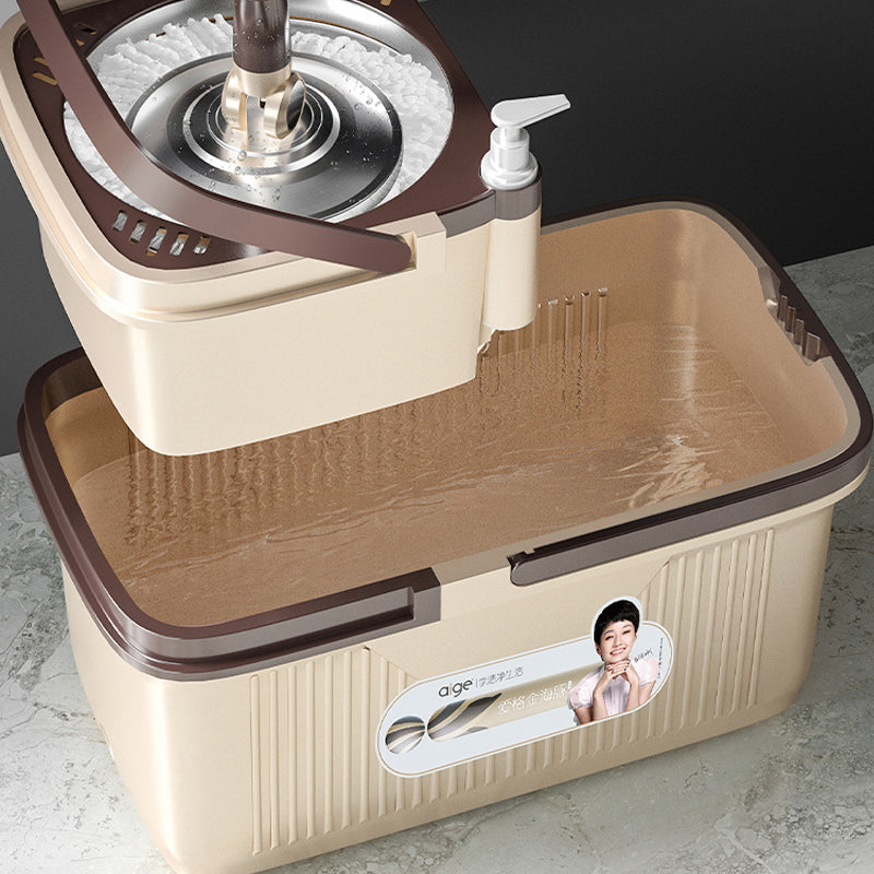 Double Bucket Rotating Spin Mop Set Stainless Steel Bucket Microfiber Mop