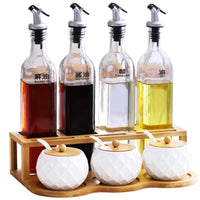 Household Kitchen Seasoning Condiments Spice Pot Glass Oil Bottle Ceramic Set