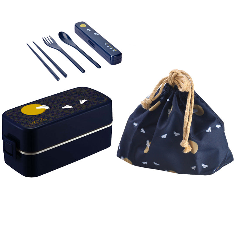 Japan Double-layer Bento Sushi Box Storage Food Lunch Dinner Container ASVEL