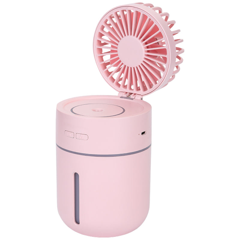 2-in-1 Portable Mini Cooling Fan Humidifier Spray Air Cooler USB Rechargeable
