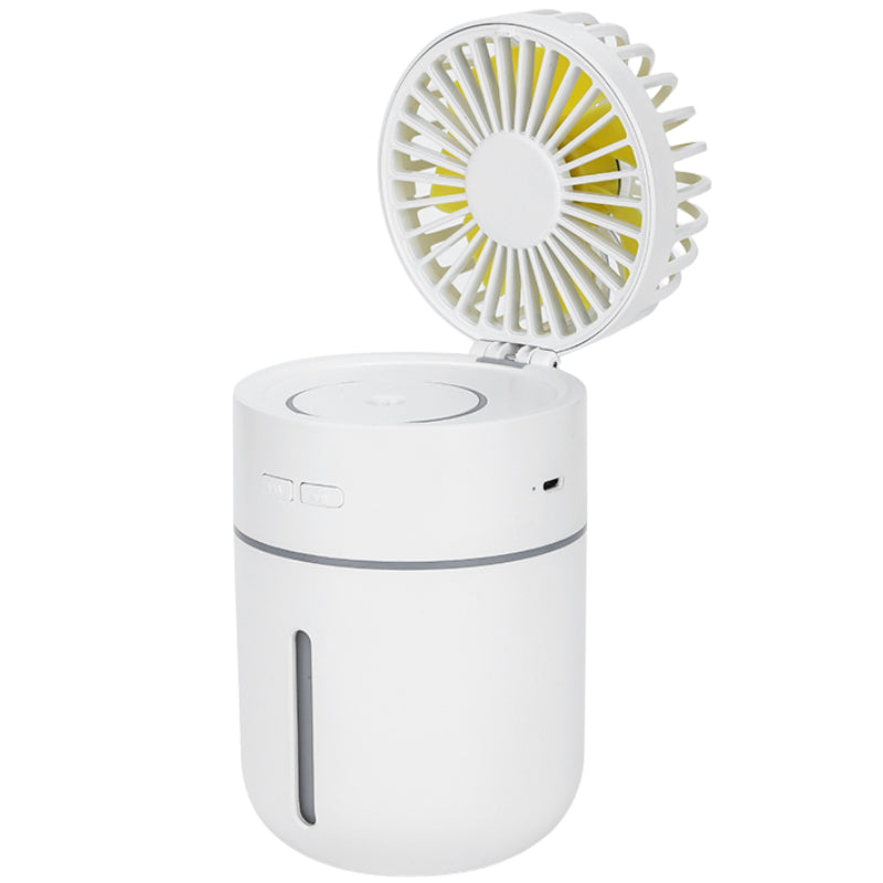 2-in-1 Portable Mini Cooling Fan Humidifier Spray Air Cooler USB Rechargeable