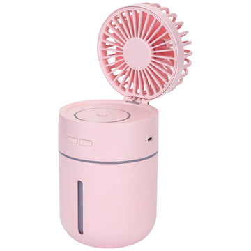2-in-1 Portable Mini Cooling Fan Humidifier Spray Air Cooler USB Rechargeable