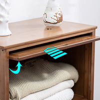 Simple Bamboo Multi-layer Storage Pull-in Cabinet Door Wardrobe Bedroom Quilt