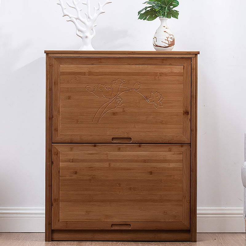 Simple Bamboo Multi-layer Storage Pull-in Cabinet Door Wardrobe Bedroom Quilt