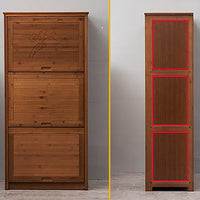 Simple Bamboo Multi-layer Storage Pull-in Cabinet Door Wardrobe Bedroom Quilt