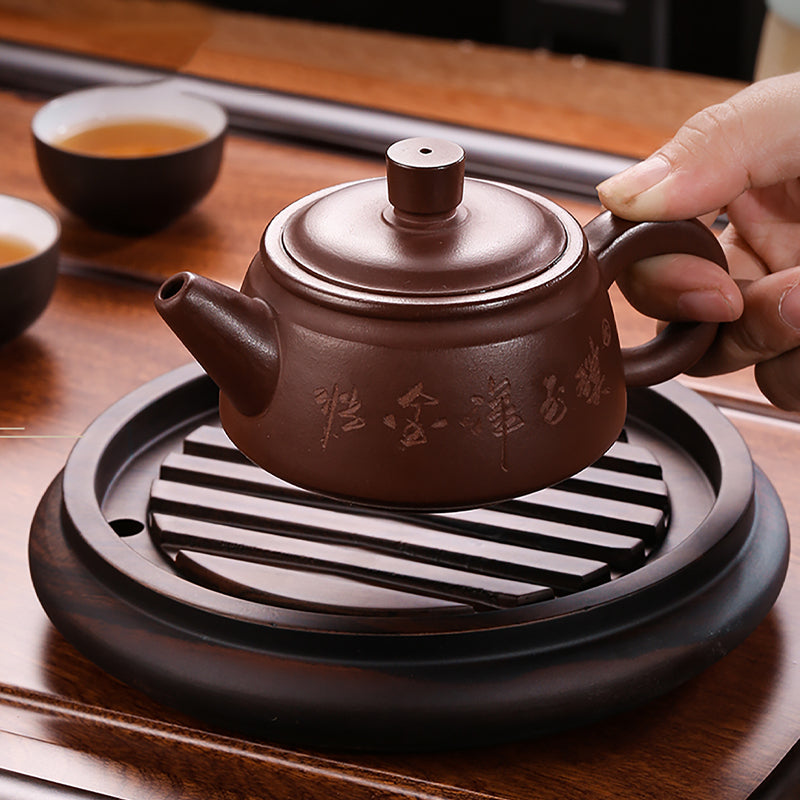 Ebony Solid Wood Non-slip Mat Water Holes Tea Pot Support Heat Insulation Pad